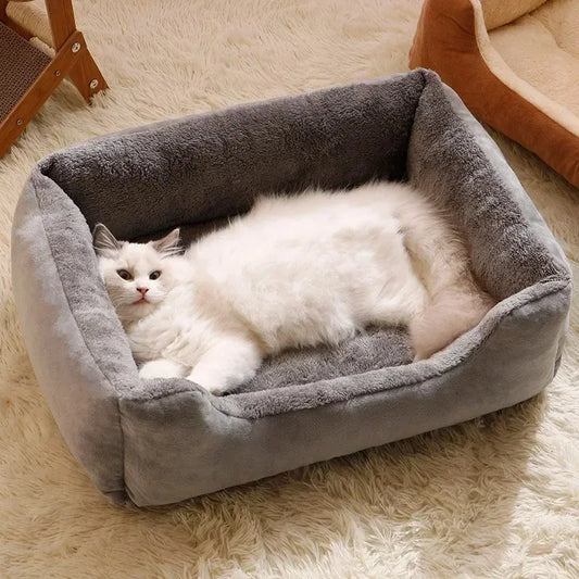 Winter Katzenbett & Hundematte – Weiches Schlafkissen für Katzen, Welpen & kleine Hunde