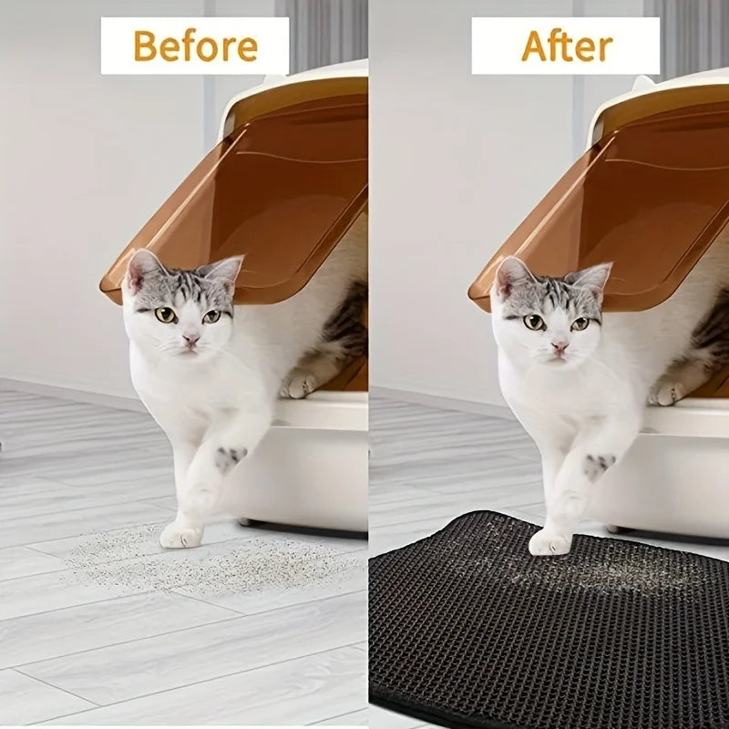 Extra große, doppellagige Katzenstreu-Matte – auslaufsicher, langlebig und leicht zu reinigen, ideal für Katzentoiletten