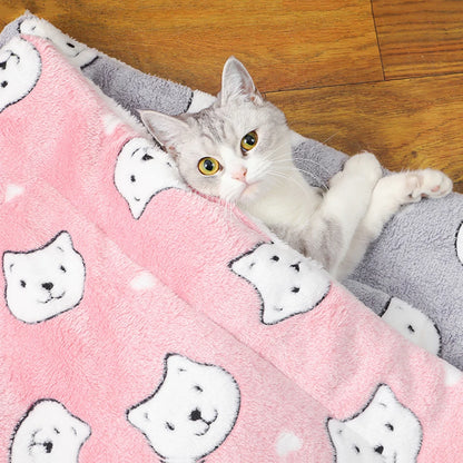 Verdickte, atmungsaktive Flanell-Schlafmatte für Katzen und kleine Hunde – Weiches, wärmendes Haustierkissen für den Winter