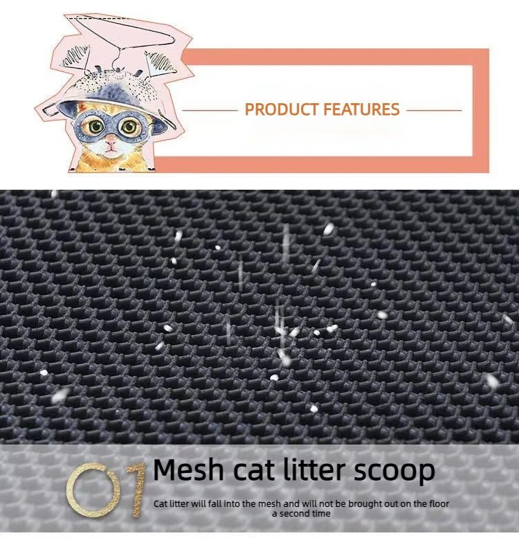 Extra große, doppellagige Katzenstreu-Matte – auslaufsicher, langlebig und leicht zu reinigen, ideal für Katzentoiletten