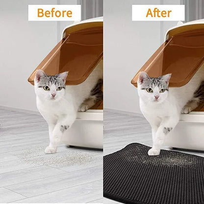 Extra große, doppellagige Katzenstreu-Matte – auslaufsicher, langlebig und leicht zu reinigen, ideal für Katzentoiletten