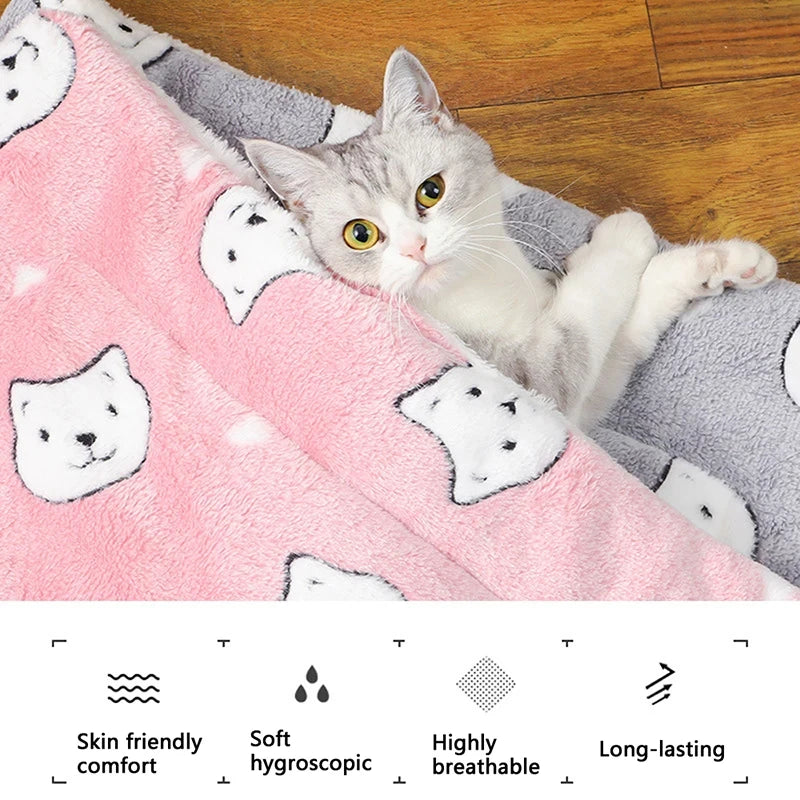Verdickte, atmungsaktive Flanell-Schlafmatte für Katzen und kleine Hunde – Weiches, wärmendes Haustierkissen für den Winter