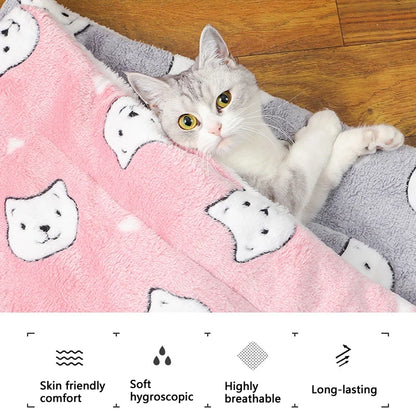 Verdickte, atmungsaktive Flanell-Schlafmatte für Katzen und kleine Hunde – Weiches, wärmendes Haustierkissen für den Winter