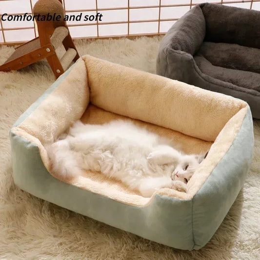 Winter Katzenbett & Hundematte – Weiches Schlafkissen für Katzen, Welpen & kleine Hunde