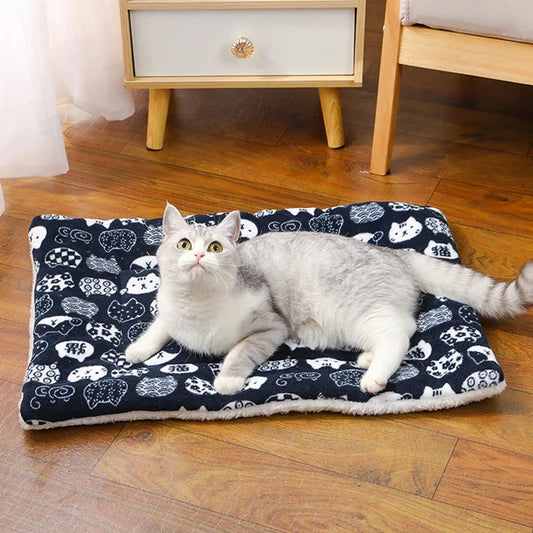 Verdickte, atmungsaktive Flanell-Schlafmatte für Katzen und kleine Hunde – Weiches, wärmendes Haustierkissen für den Winter