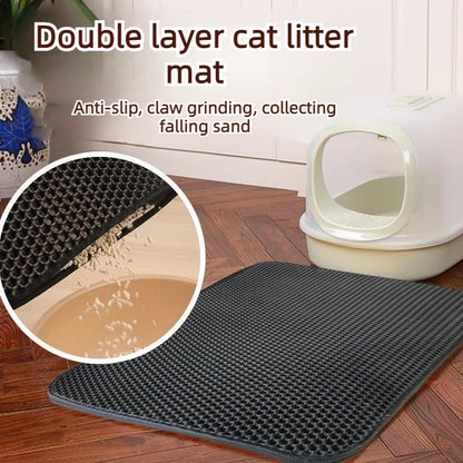 Extra große, doppellagige Katzenstreu-Matte – auslaufsicher, langlebig und leicht zu reinigen, ideal für Katzentoiletten